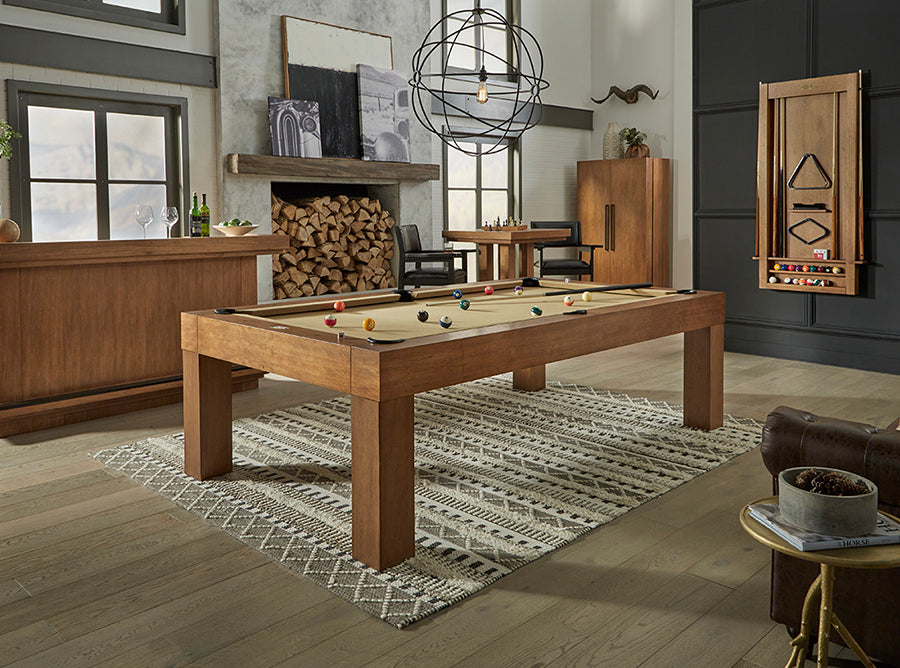 Atlanta 8 Foot Pool Table Pine Weathered Brown