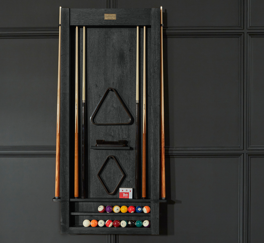 Alta Wall Mounted Cue Rack 6 (Black Ash) | American Heritage Billiards