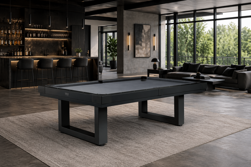 Lanai 8' Outdoor Pool Table (Obsidian Black) | American Heritage