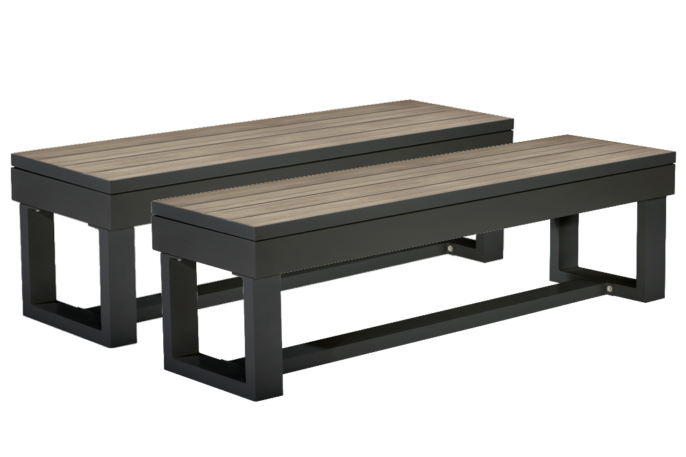 Outdoor Bench Set with Storage in Obsidian Black– Weather-Resistant ...