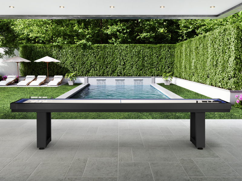 Lanai Outdoor Shuffleboard Table (Obsidian Black)-Shuffleboard Table