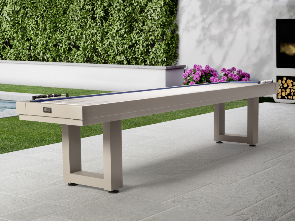 Lanai Outdoor Shuffleboard Table (Oyster Grey) | American Heritage