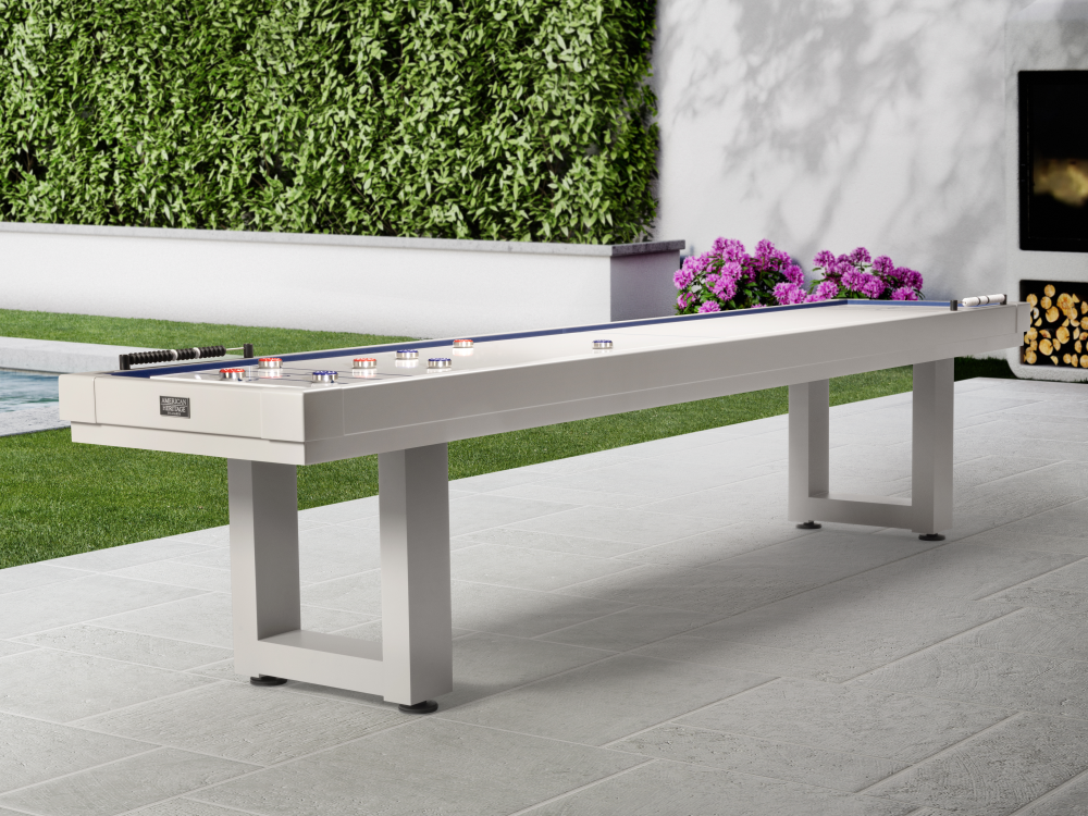 Lanai Outdoor Shuffleboard Table (Pearl White) | American Heritage