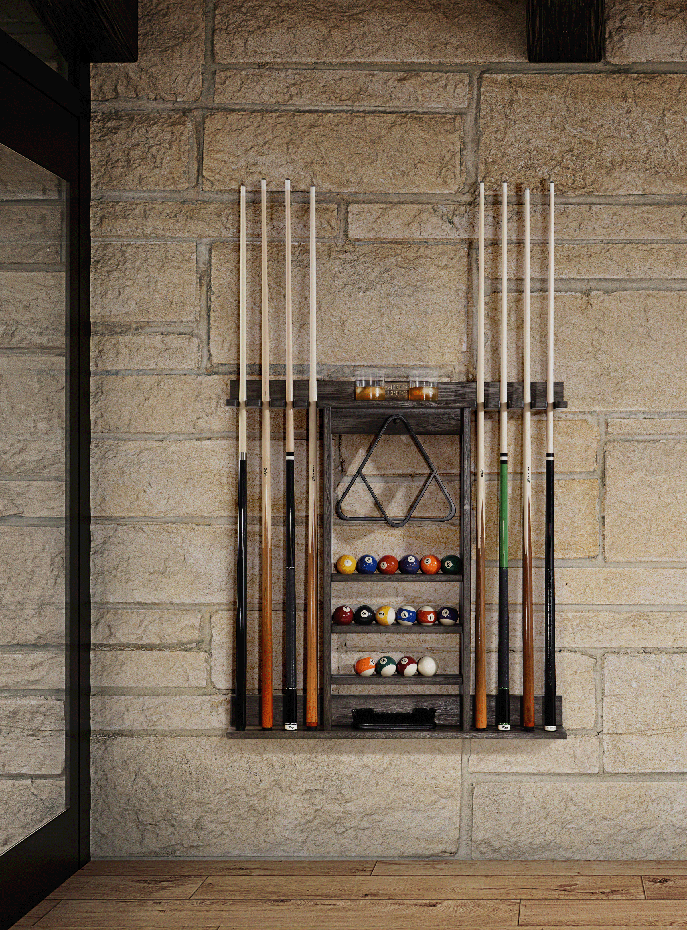 Bluegrass Wall Rack (Charcoal) | American Heritage Billiards