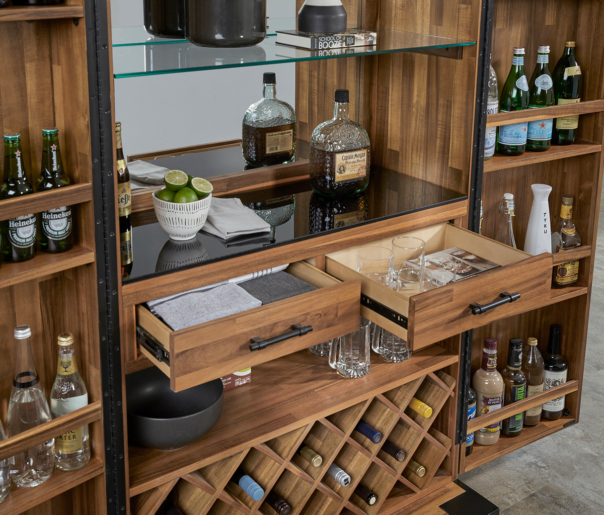 Knoxville Wine & Spirit Cabinet (Acacia) | American Heritage Billiards