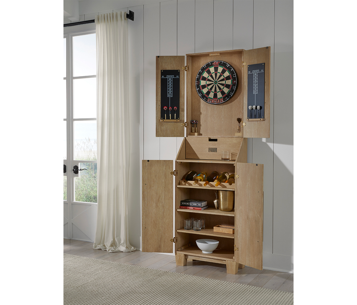 Port Royal Standup Dartboard (White Oak) | American Heritage Billiards